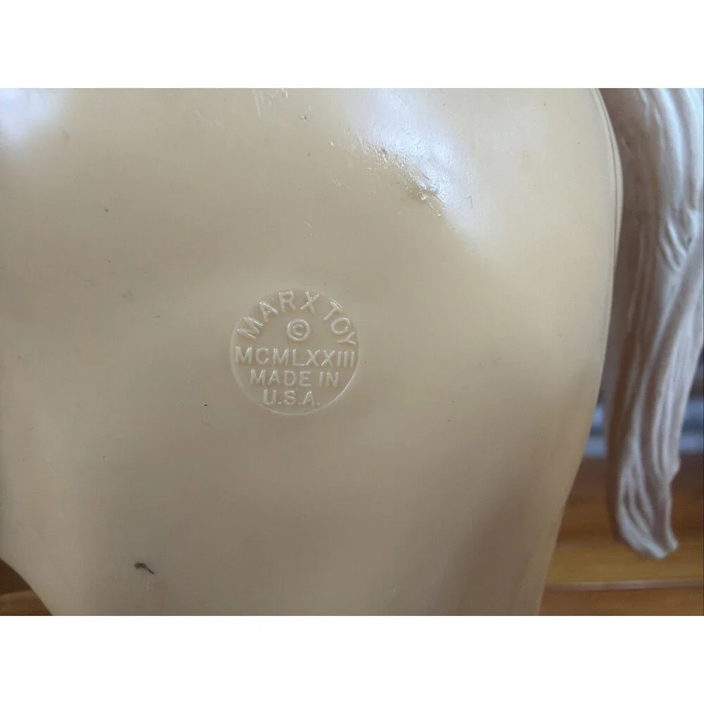 vintage MARX articulating moving head tan horse